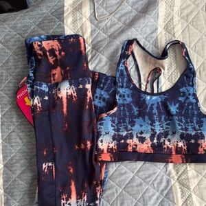 Shosho Vibrant Tie-Dye Activewear Top and leggings set